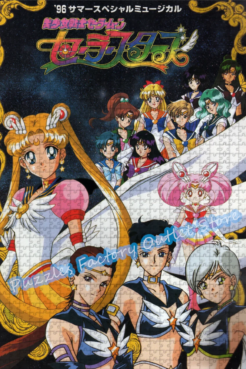 Sailor Moon Legpuzzels Sailor Mercury Sailor Mars 300/500/1000 Stuks Japanse Schoonheid Meisje Puzzel voor Kinderen Intellectueel Speelgoed