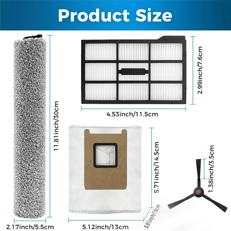 Accessory For Eufy E25/E28 Omni Replacement Parts For Eufy E25/E28 Omni Including Brushes, Filters,Dust Bags