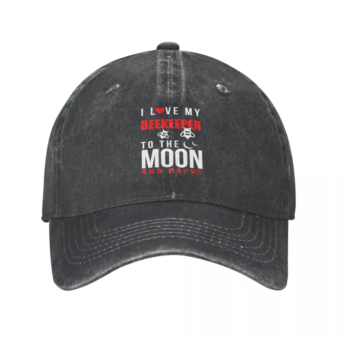 I love my beekeeper to moon back husband wife Cowboy Hat Trucker Hat Cosplay Vintage Mens Women's