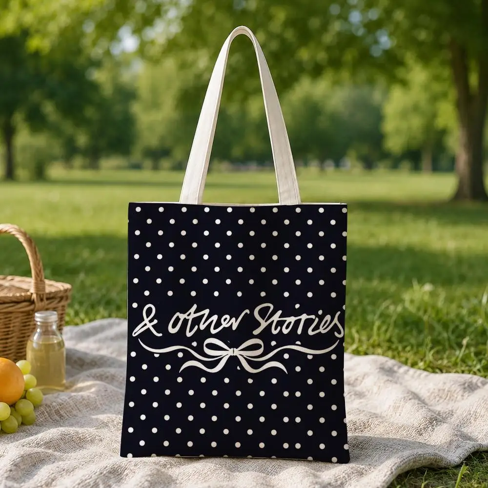 Brand Stories&Other Storage Bags Canvas Tote Bag for Women, Reusable Shoulder Shopping Bag for School, Work, Travel & Gifts
