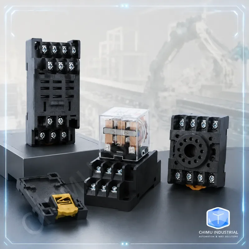 【CHIMU INDUSTRIAL】 【CHIMU INDUSTRIAL】 for HH63P LY3NJ Intermediate Relay PTF11A 11-Pin Socket Copper Base DC AC
