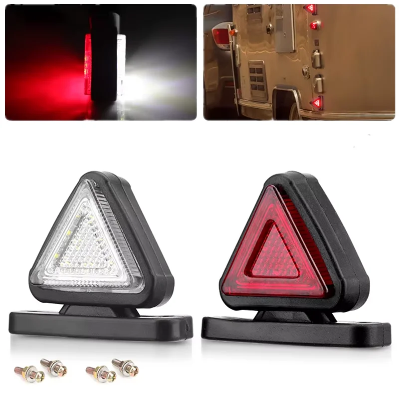 

2PCS 12LED Lorry Side Lights Trailer Outline Lamp 12V 24V Side Marker Lights Taillight Truck LED Clearance Position Lamp