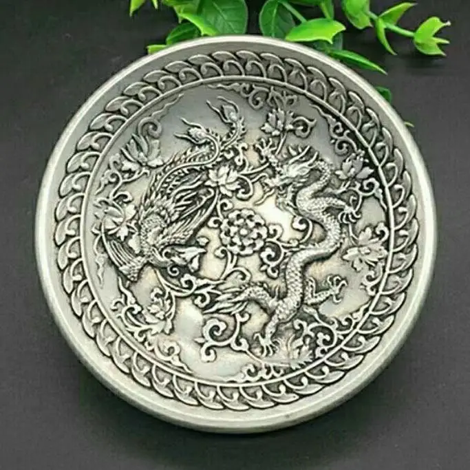 

Collection of Old Objects: Republic of China Dragon and Phoenix Plate, Copper Plate, Special Offer