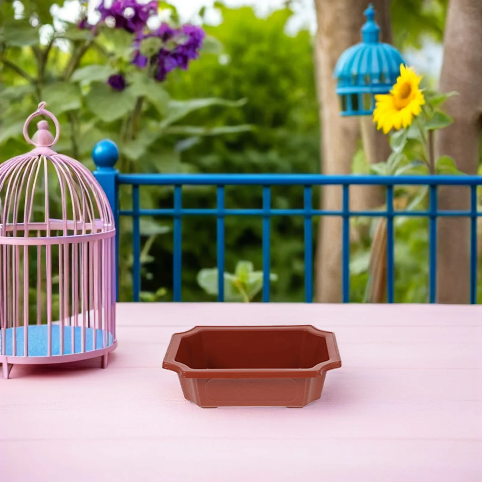 

10Pcs Classic Bonsai Pots Plastic Rectangular Flower Planters Indoor Outdoor Gardening Accessory Gift Flower Pot