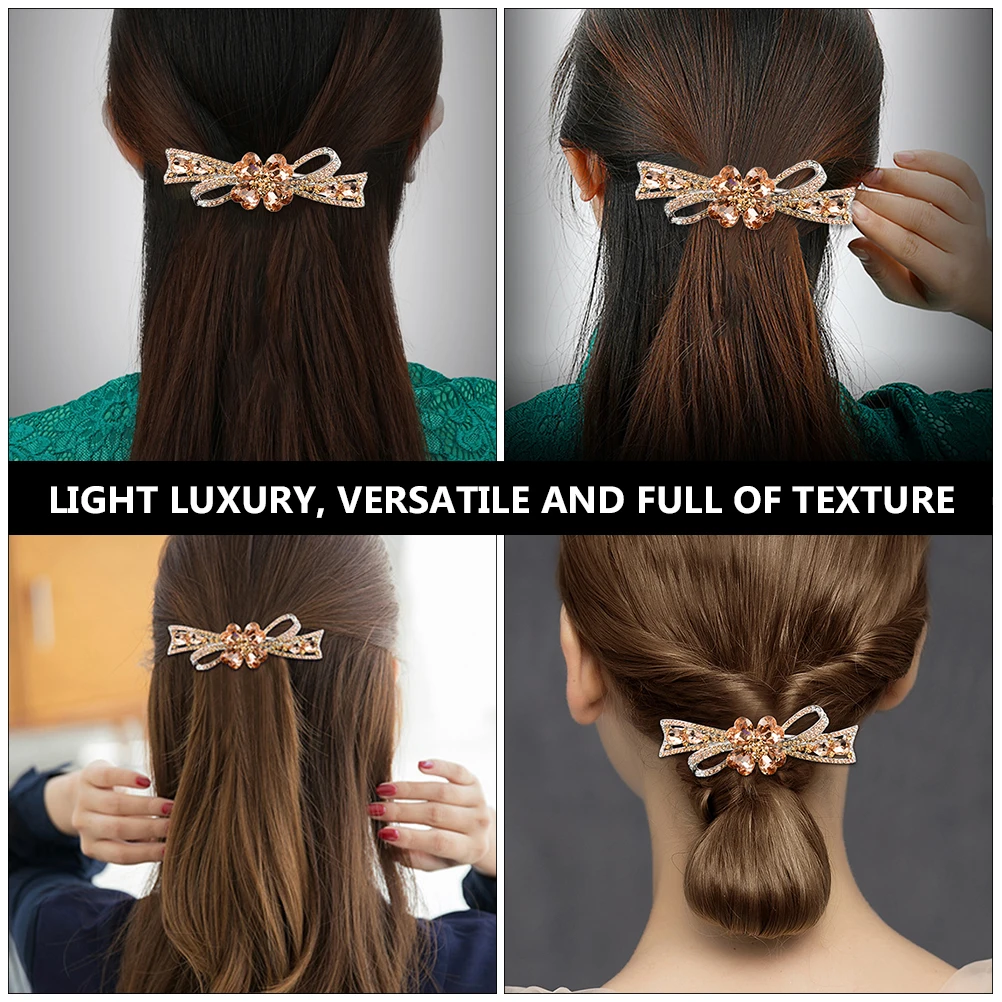 

Vintage Rhinestone Hair Clip Women Wedding Bridal Headdress Accessory Styling Automatic French Clips for Thick Thin Hair