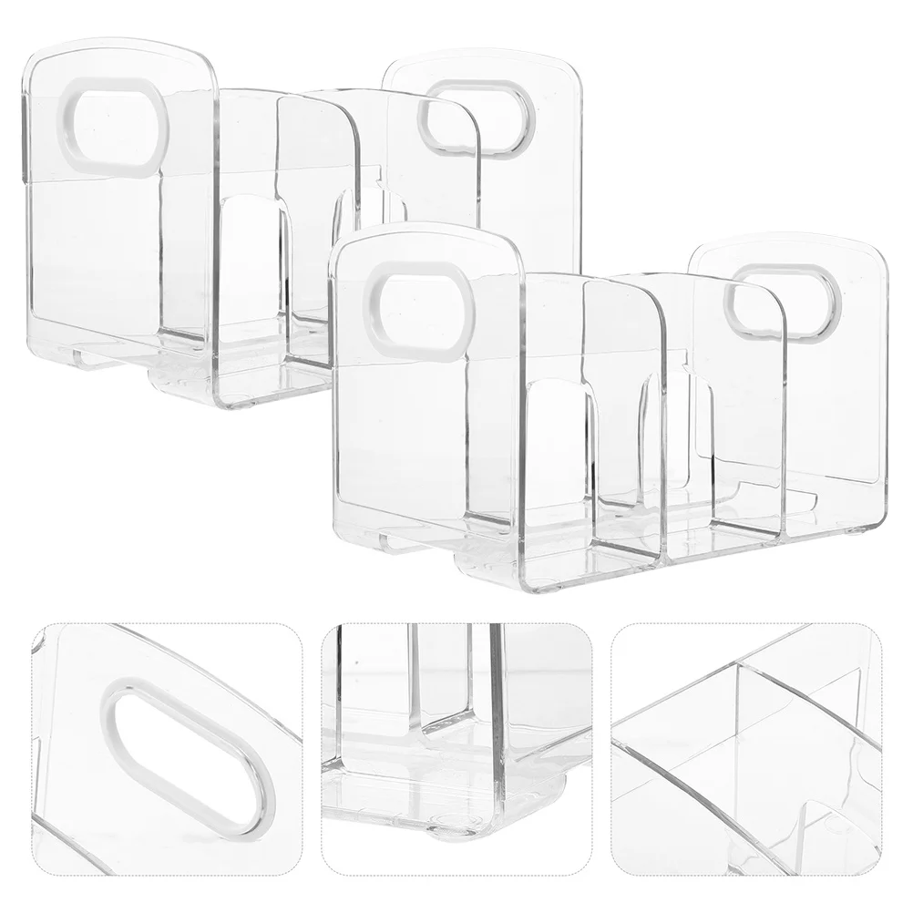

2Pcs Transparent Bookends Plastic Book Holder Desktop Book Organizer Reading File Stand Magazine Holder