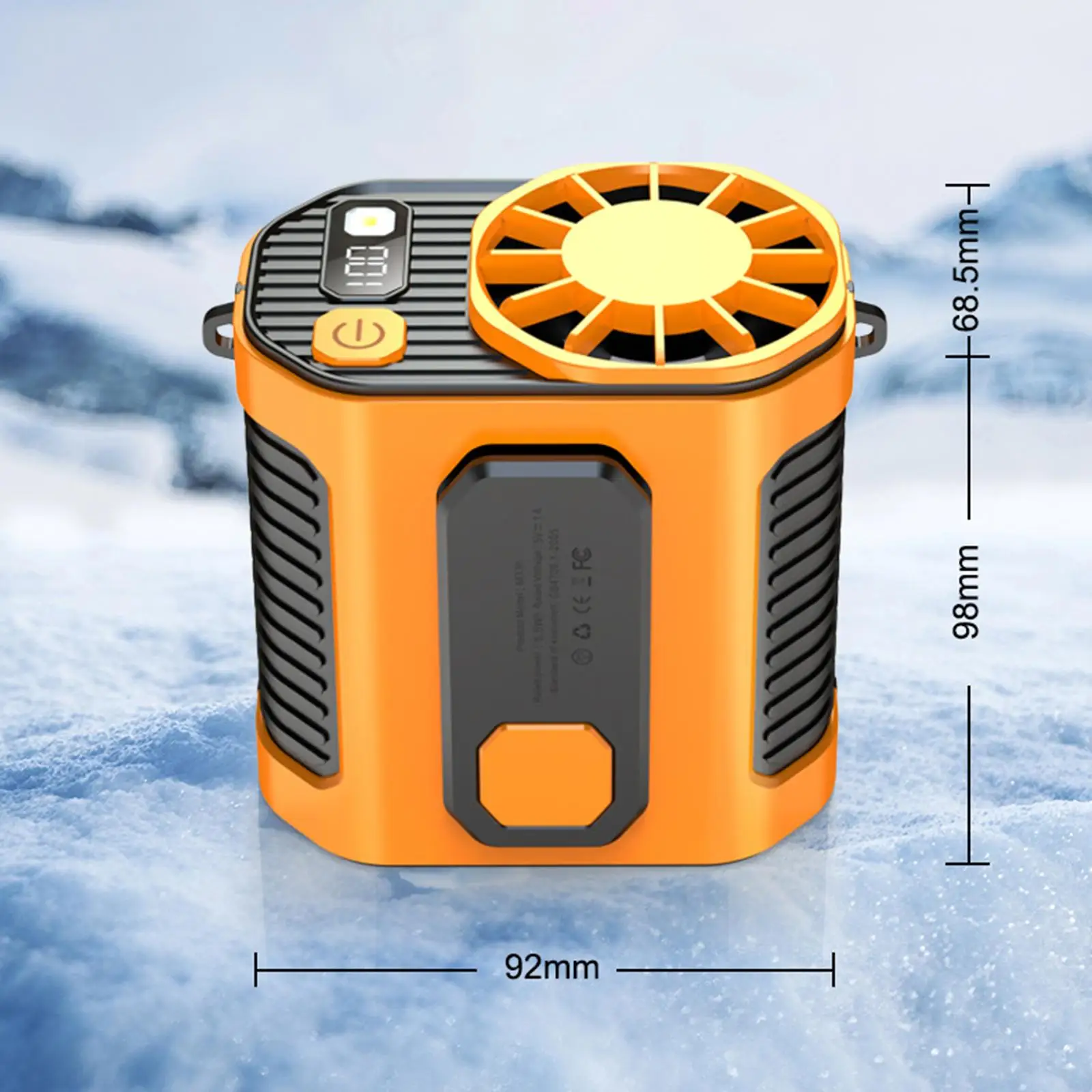 Ventilateur de ceinture compact aste à débit d'air réglable, équipement de taille, mains libres, adaptée pour la randonnée, le chantier, le camping, l'escalade en plein air, 100