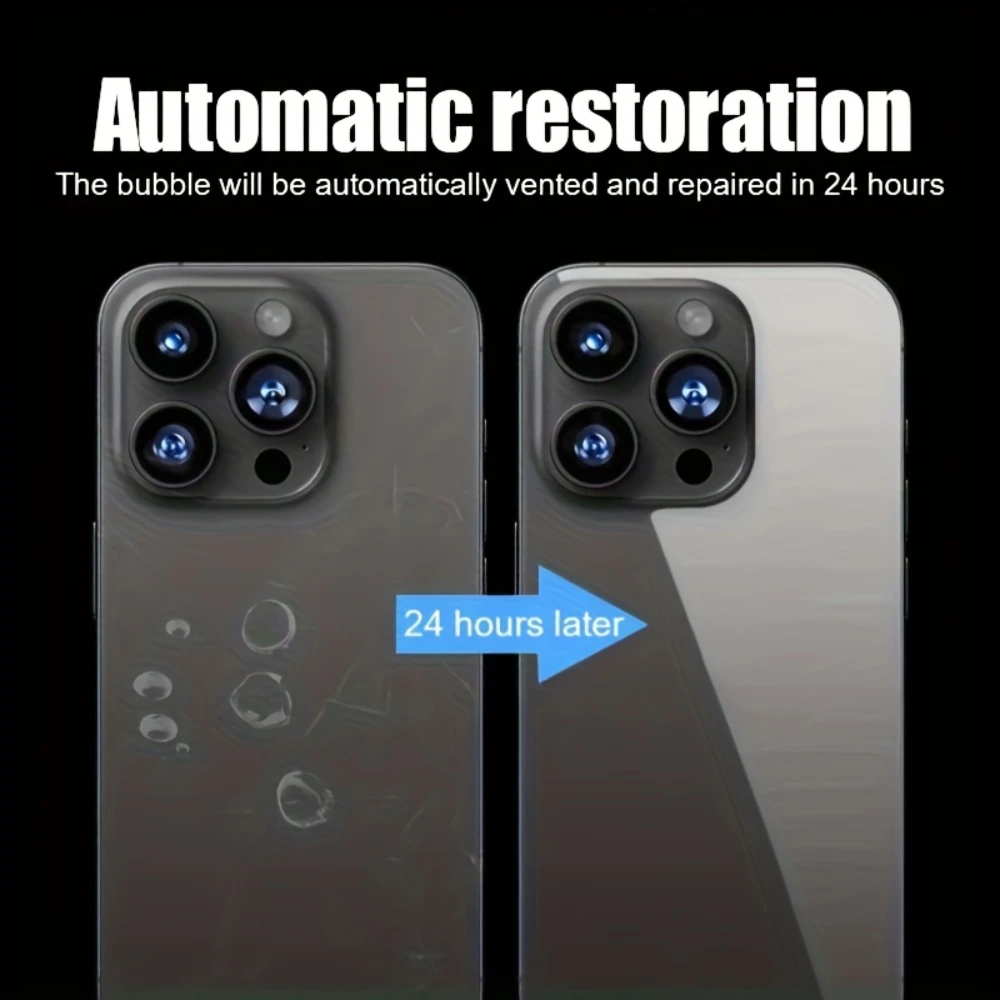 NNBILI 1-5 Stück Rückseitige Hydrogel-Folie, für Apple iPhone 17 16 15 14 13 12 11 Pro Max Vollständige Displayschutzfolie, Transparente Schutzfolie – Detail 6
