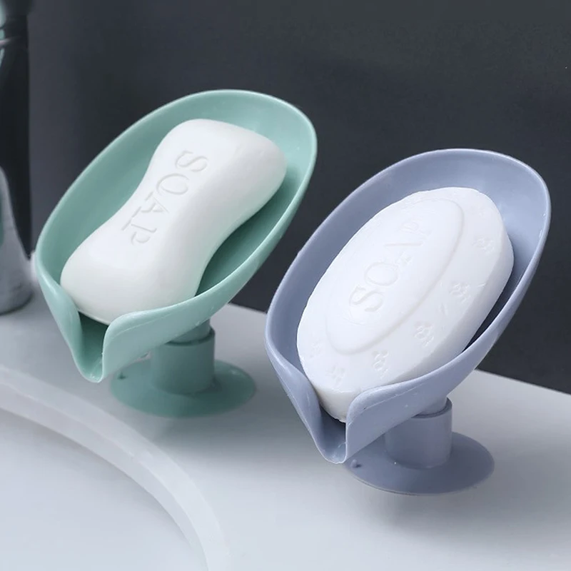 Leaf Shape Soap Box Drain Soap Holder Box Bathroom Accessories Toilet Laundry Soap Box Bathroom Supplies Tray Gadgets