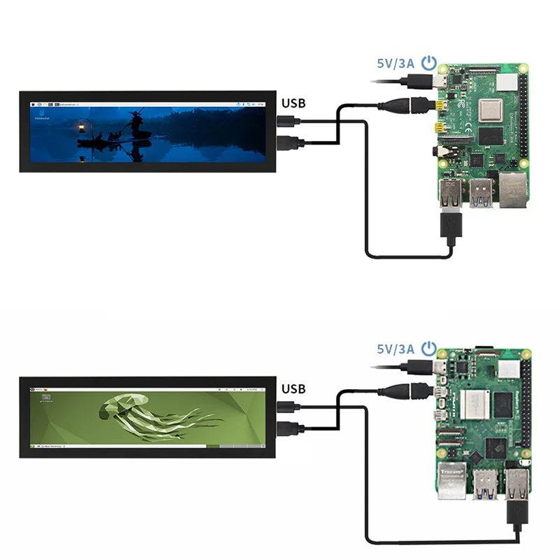 8.8inch Display 1920x480 Stretched Bar IPS LCD Panel -Compatible Micro-USB 60Hz MIPI Driver Board for-A69M