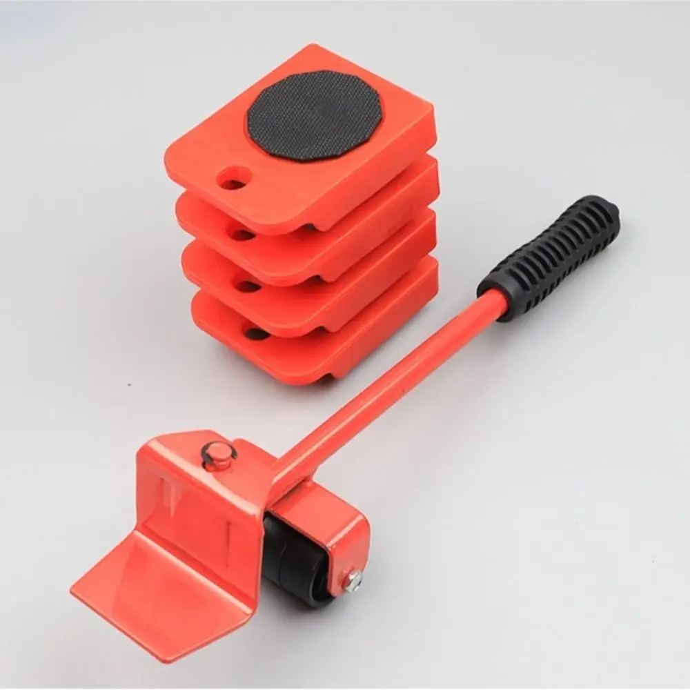 5Pcs/Set Furniture Mover Heavy Goods Handling Tools Lifting Helper with Wheel Bar Material Handling Tools Mover Roller