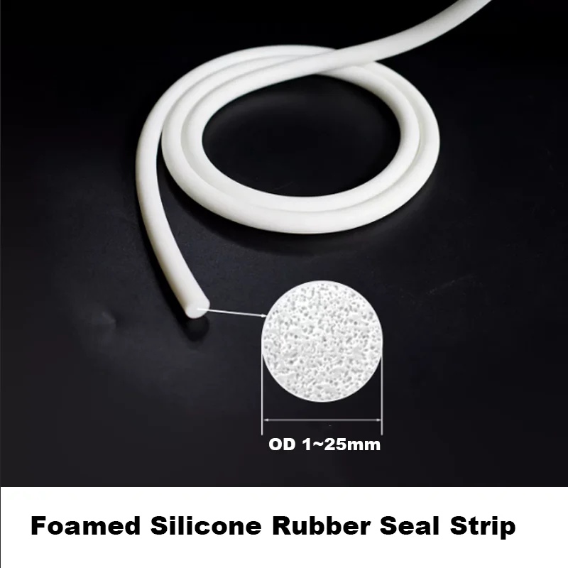 1/10Meter Foamed Silicone Rubber Seal Strip White Sponge Round Solid Cord Diameter 1-25mm CNC Vacuum Suction Cup Sealing Strip