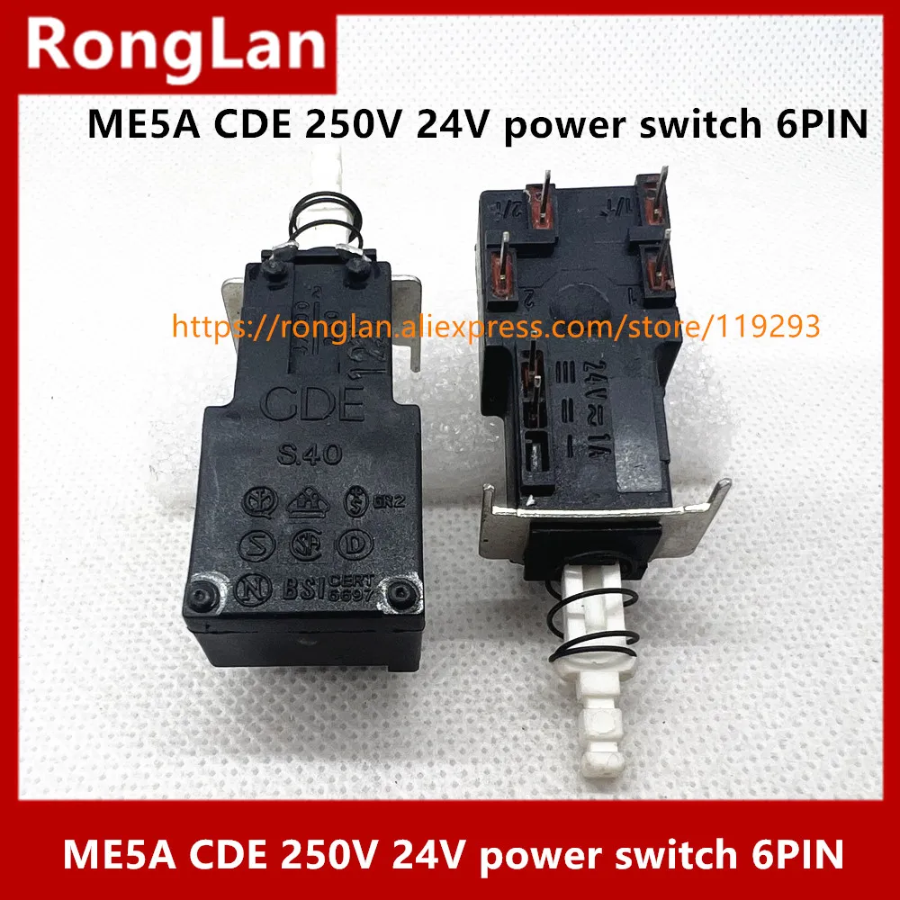 ME5A CDE 250V 24V power switch potentiometer self lock switch 4 Pin+ 2PIN +SWITCH-5PCS/LOT