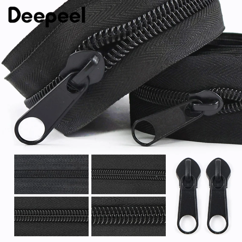 

5/10Pcs Zipper Puller 5/10M 3#5#8#10# Nylon Zippers Coil Tent Backpack Luggage Closure Zip Slider Repair Kits Sewing Accessories