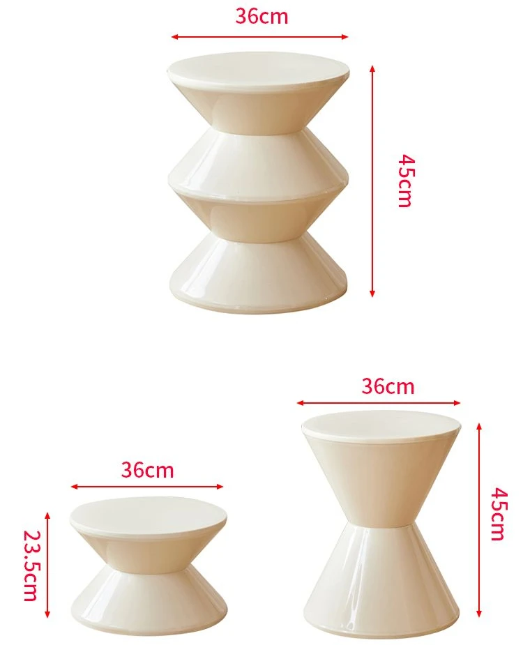 북유럽 스타일 짧은 스툴 가구, 가정용 거실 신발 탈의석, 창의적인 플라스틱 모래시계 스툴, 오토만 벤치