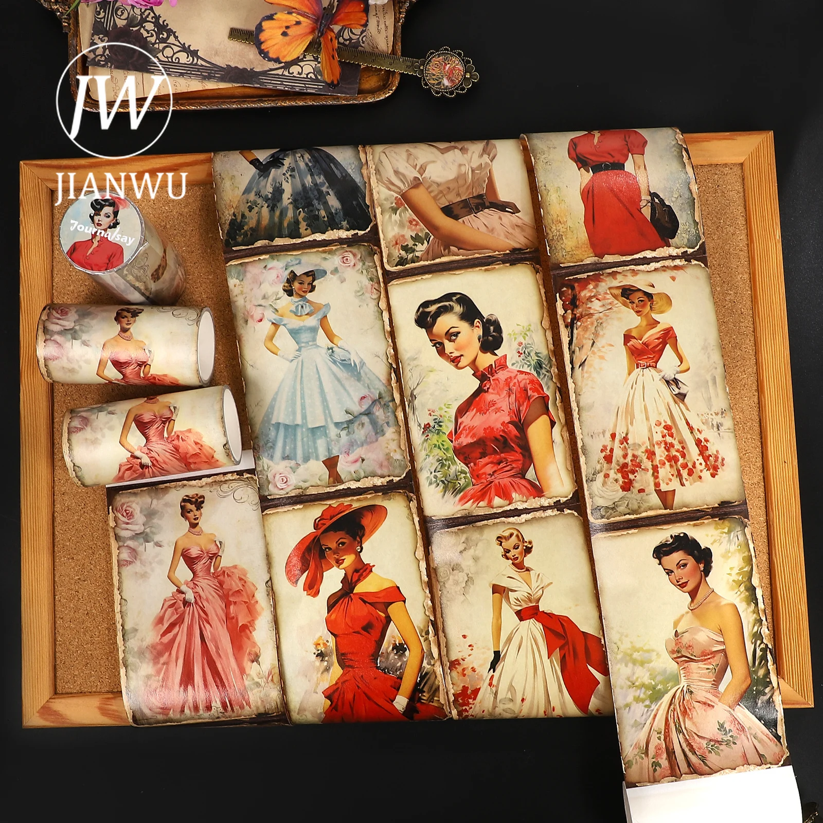 JIANWU 80 مللي متر * 205 سنتيمتر خمر 1950's امرأة شخصية المشهد المواد الكولاج سجل القصاصات اشي الشريط الإبداعية مجلة بها بنفسك مجلة القرطاسية #1