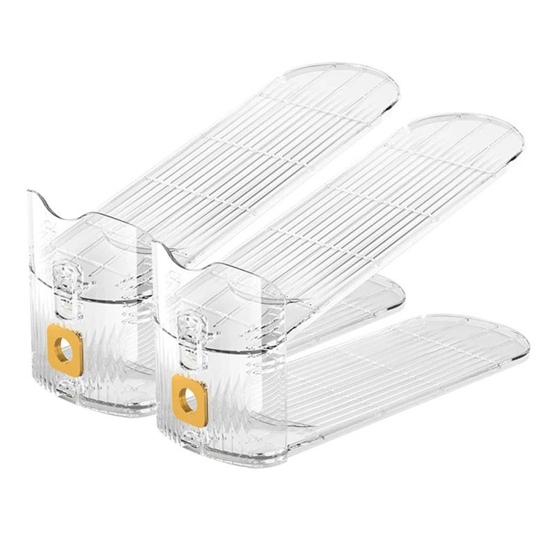 Adjustable Shoe Slots Space Saver Shoe Rack For Cabinet Storage Shoe Holder Stand For Organization Transparent Plastic 6 Piece