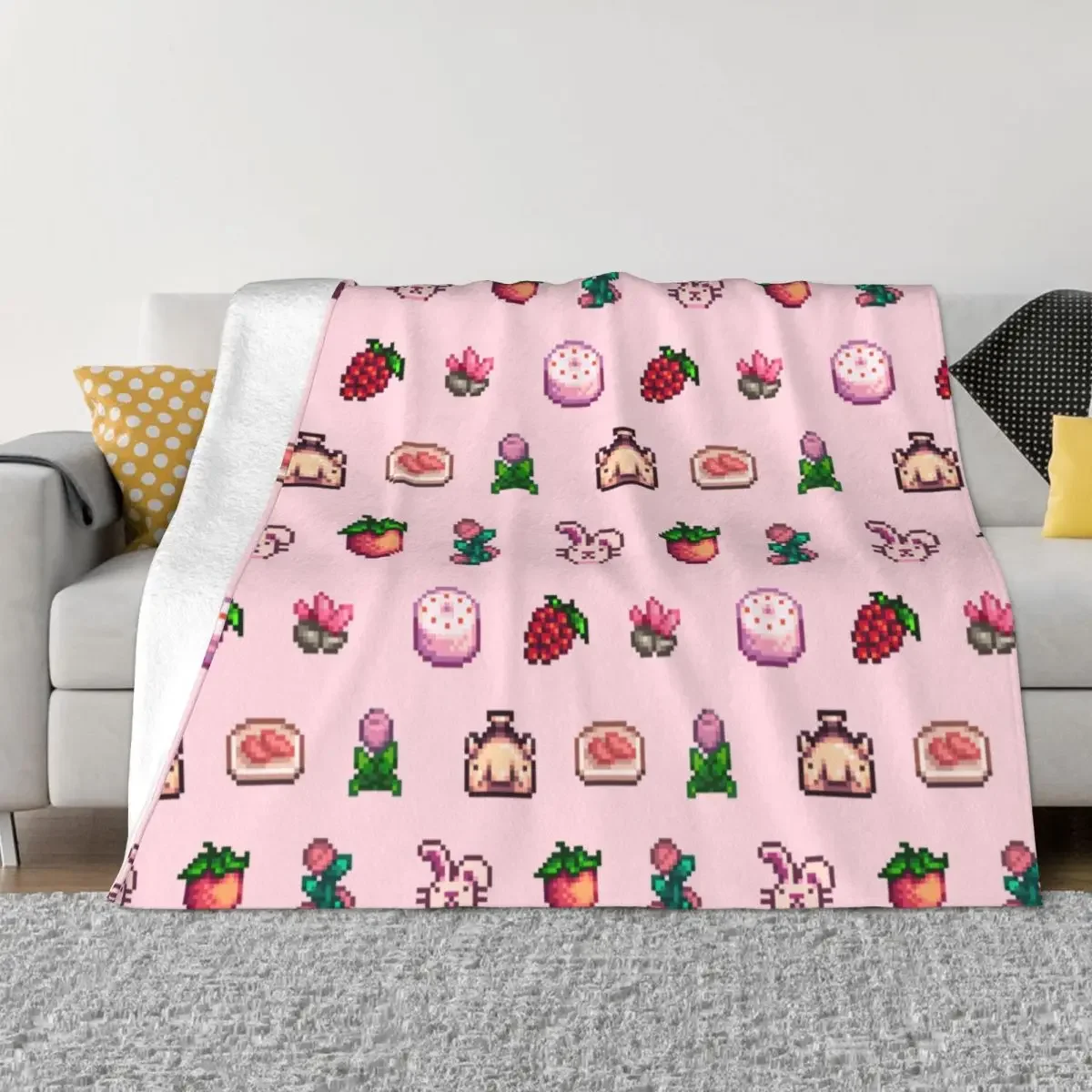 Stardew Valley Flannel Blanket Cute Cartoon Anime Creative Throw Blankets for Home Hotel Sofa 150*125cm Bedspreads