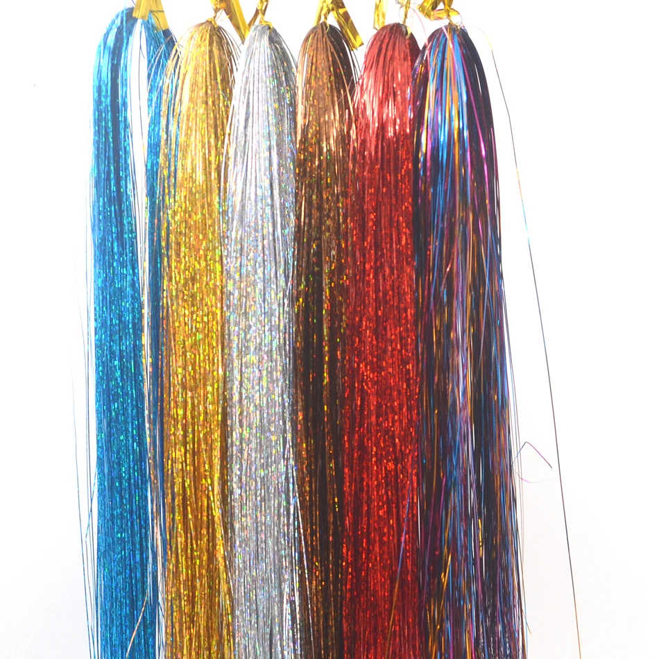 5 Packs Assortment Color Flat Crystal Flash Tinsel Fly Tying Material Glittering Bass Salmon Snapper Fishing lure baits material