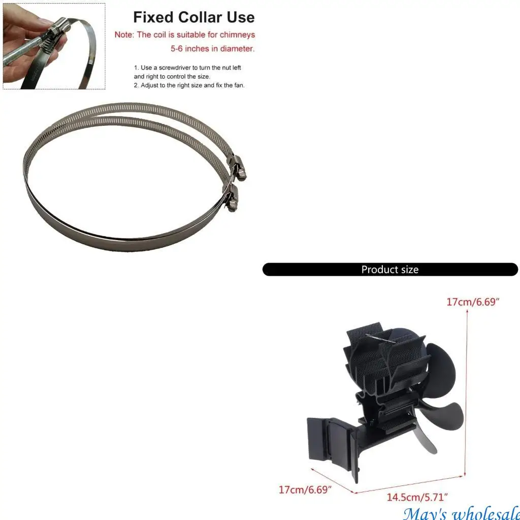 

Энергосберегающий вентилятор для камина, вентилятор для печи Повышенная тепловая эффективность при меньших затратах 448A