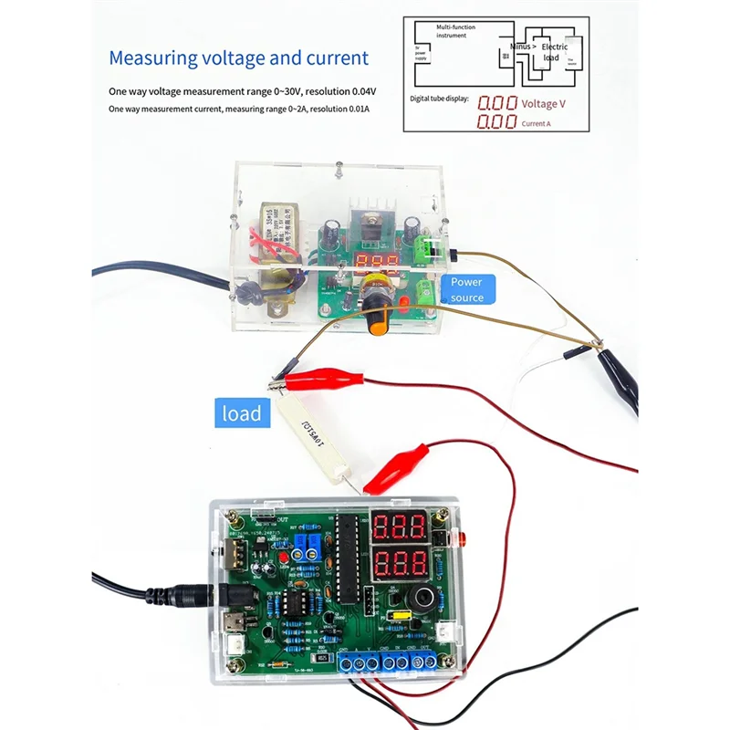 Multi-Function Meter DIY Soldering Kit Voltage Current Temperature Measurement PWM Signal Generator Loose Part TJ-56-693-A27R