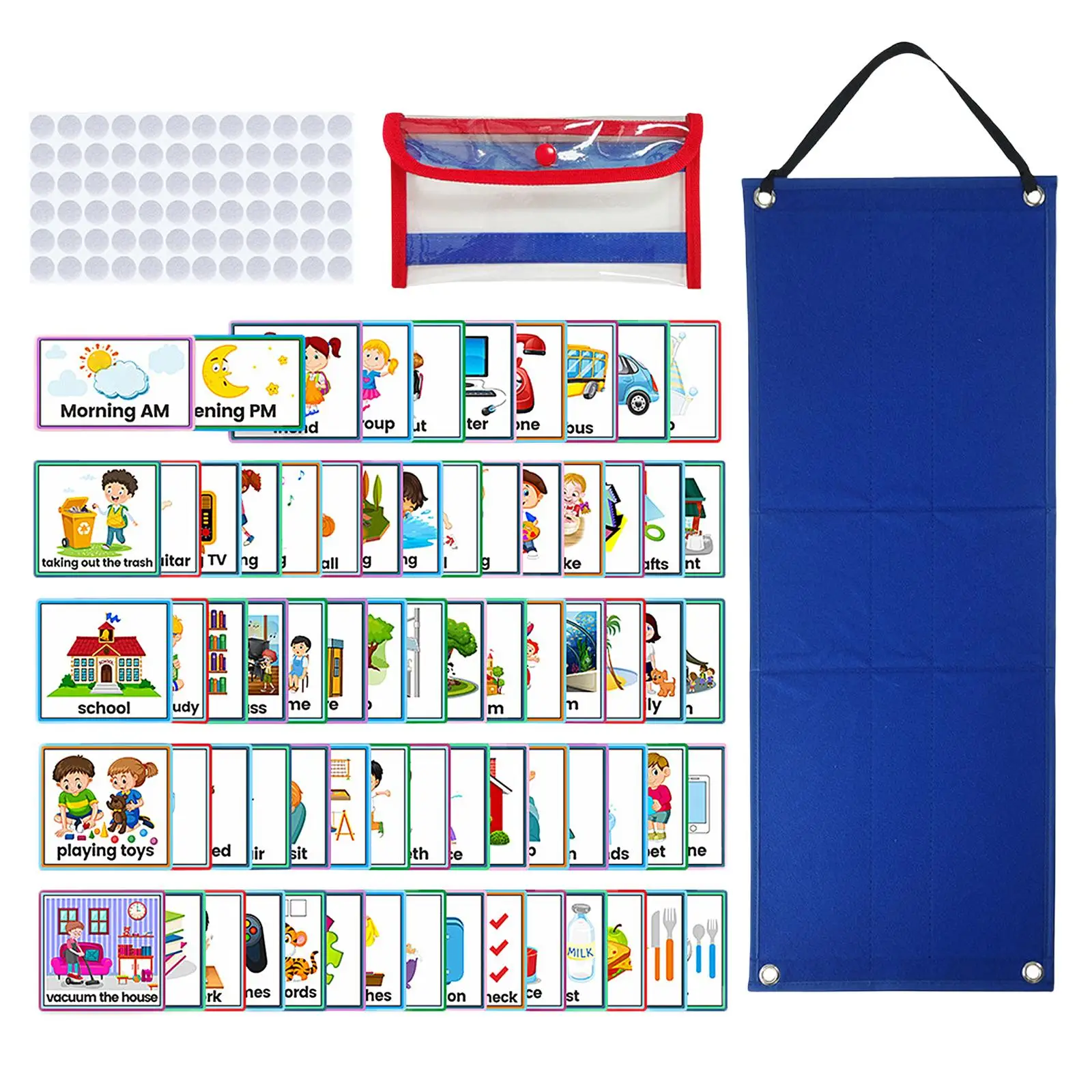 Kids Daily Visual Schedule 70 Pieces Visual Schedule Cards Routine Cards with 72 Pieces Dots Educational for School Classroom