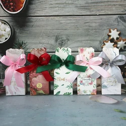 10/20/30Pcs European Vase Candy Box Floral Wedding Favor Gift Box Baby Packaging With Ribbon Thank You Birthday Party Decoration