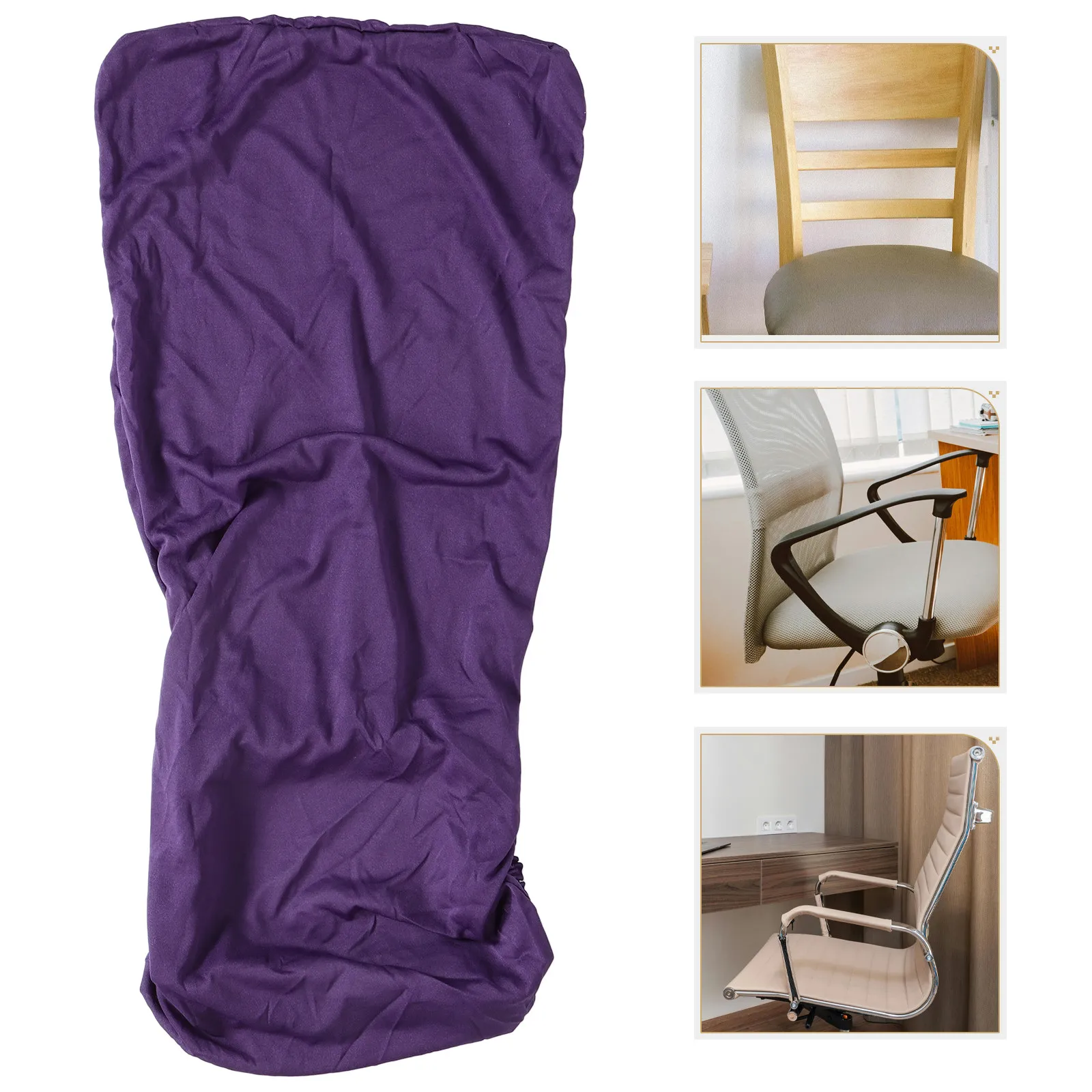 

Office Chair Cover Purple Stretch Rotating Armchair Slipcover Small Size Fabric Elastic Seat Protector Soft Comfortable Desk