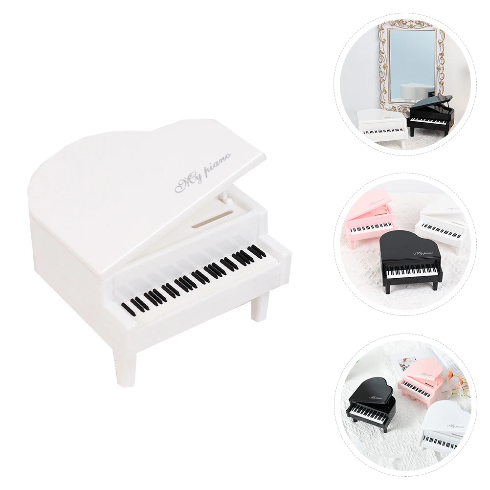 

White Mini Piano Ornament Desktop Decor Home Decoration Plastic Musical Instrument Photo Prop Gift Room Shelf Table Decorative