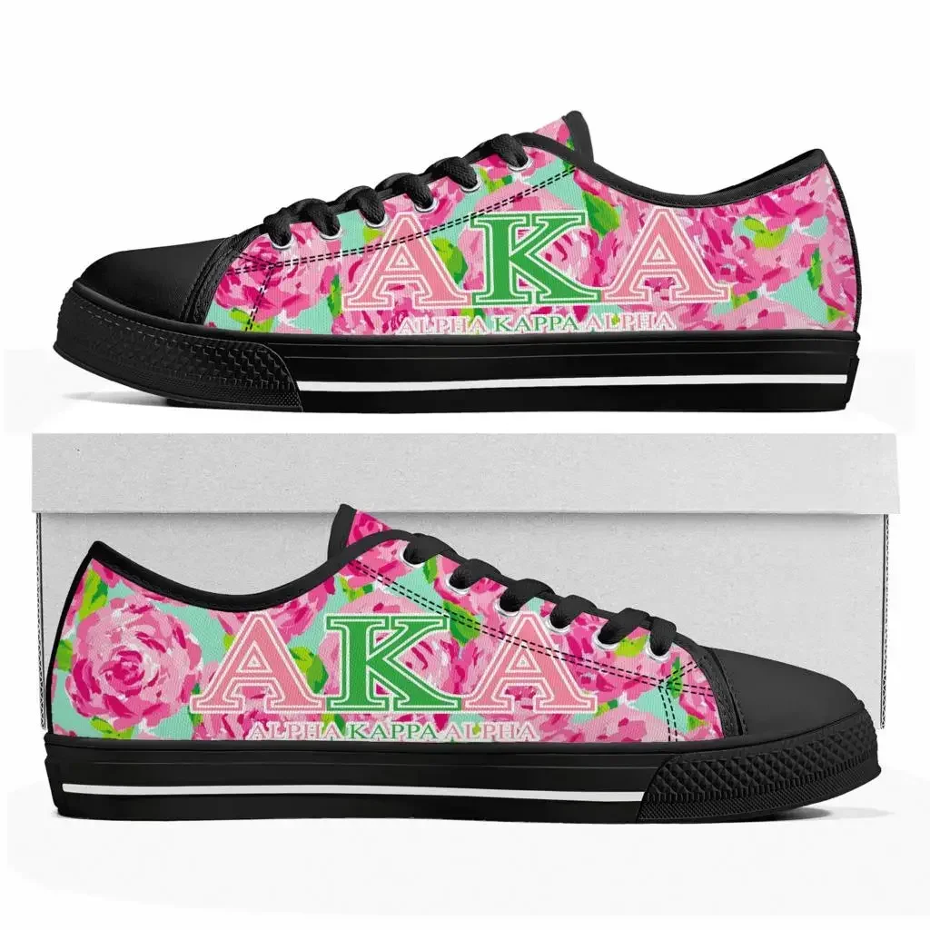 A-Alpha Sorority A-AKA 1908 Low Top Sneakers K-Kappa A-Alpha Mens Womens Canvas High Quality Sneaker Shoes Customize DIY Shoe