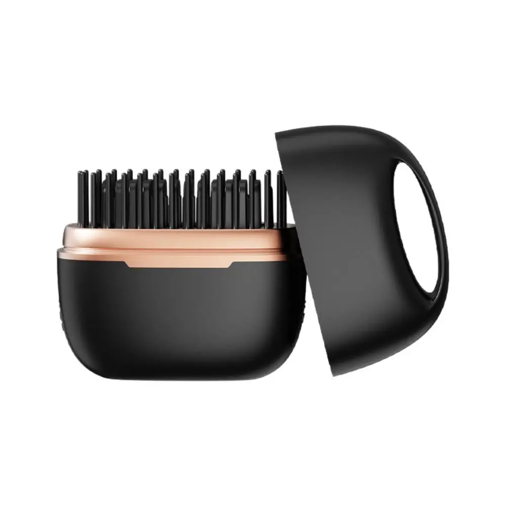 2 in 1 Mini Hair Straightener Rechargeable Anti-Scald Shell Cordless Hair Straightener Comb Portable Hair Styling Brush Hot Comb