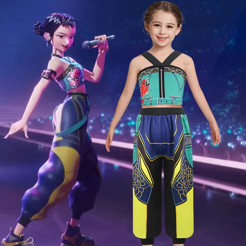 

Kpop Girl Suit Demon Hunters Zoey Cosplay Costume Birthday Party Performance Costume Halloween Carnival Kids Dress Up