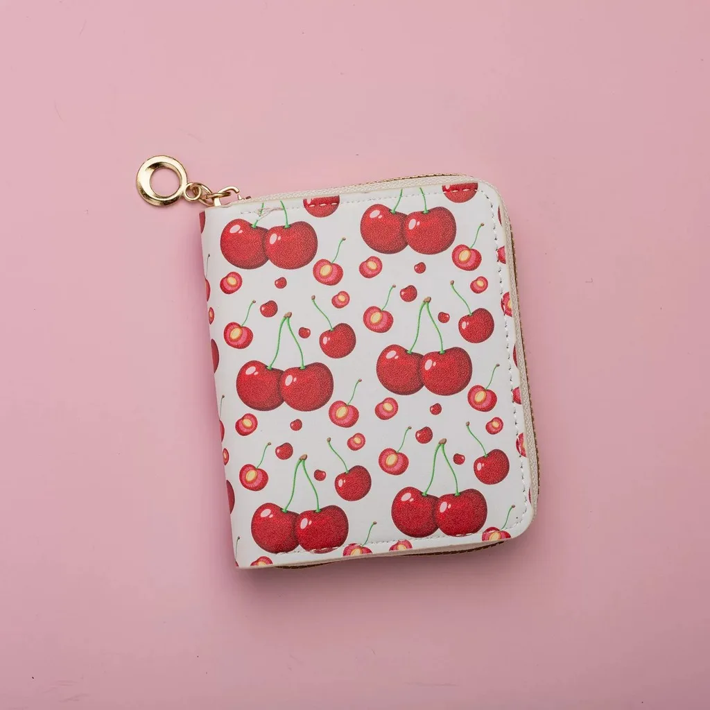 Fruit Print Wallet  Card Holder Zipper Card Holder Portable Mini Wallet For Transit Cards Backpack Kids