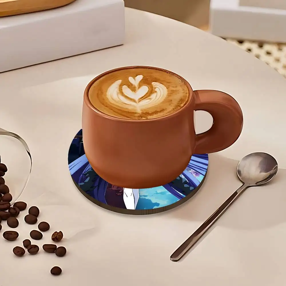 Cool A-Akame G-Ga Kill Round Wooden Coasters For Cute Design Suitable for Drinks Tea,Coffee Home Perfect Gift