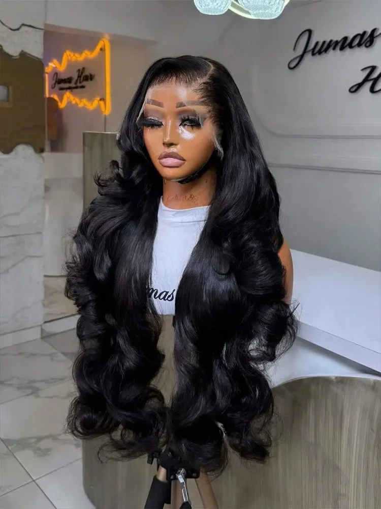 

Brazilian Body Wave 13x4 HD Transparent Lace Frontal Wig 40 Inch Human Hair Pre-Plucked with Baby Hair Water Wave Wig