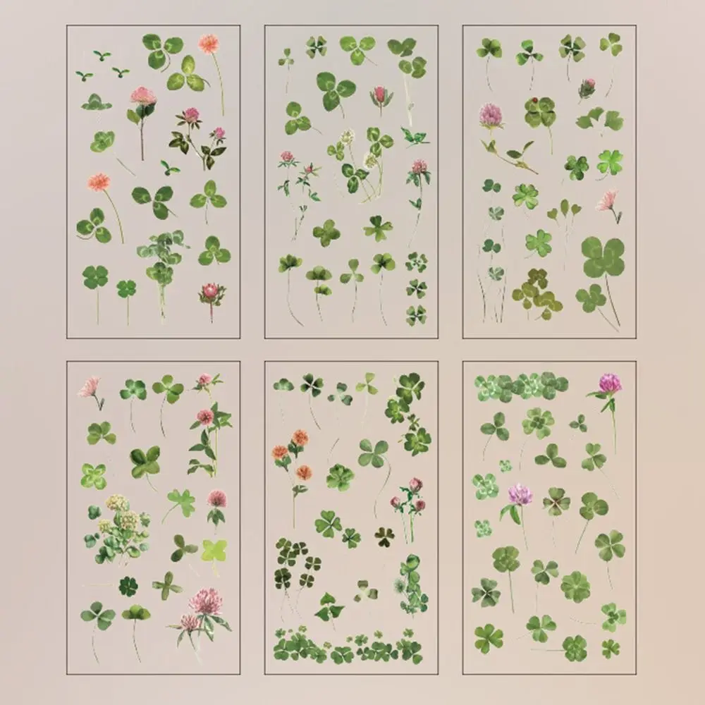 

6 pcs/pack Nature PVC Plant Flower Sticker Vintage DIY sticker Scrapbook Stickers Waterproof Hot Stamping