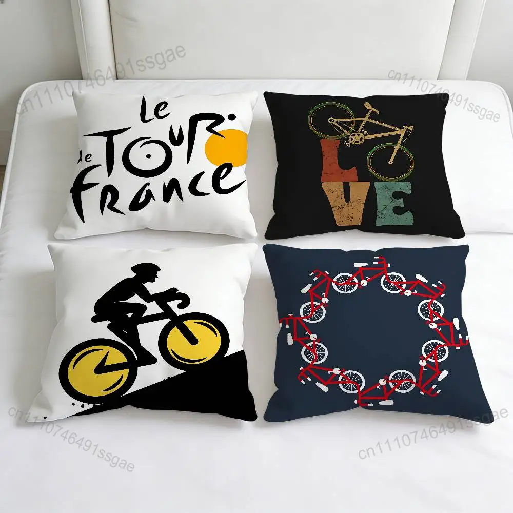 

T-Tour de F-France Bike Decorative Square Pillow Cover Modern Cushion Case for Living Room Bedroom