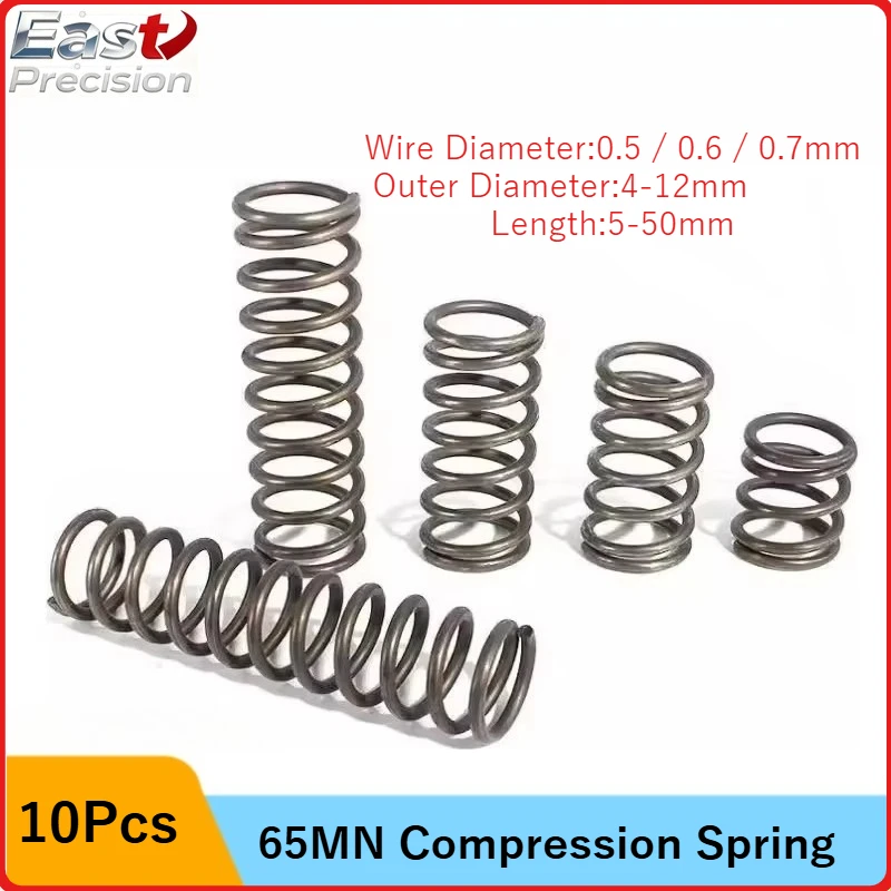 10Pcs/Lot 0.5mm/0.6mm/0.7mm Micro Small Compression Spring OD 4-12mm  Length 5mm to 50mm Surgical Tools&Electronics Repair