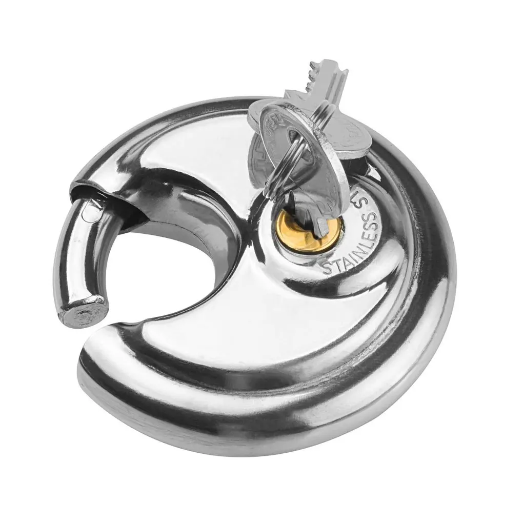 

Round Shackle Padlock with Keys Safety Door Lock Heavy Duty Locks Hardware Accessory for Home Office Warehouse Factory