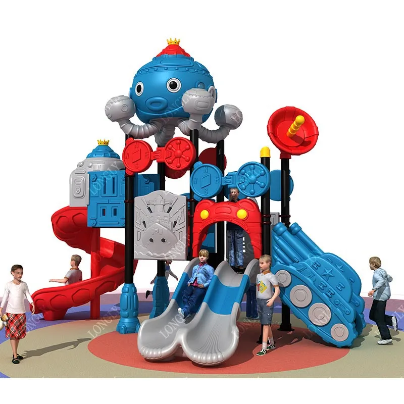 China Factory Kids Plastic Slide for Garden Amusement Park School Residential Areas-LLDPE Material-Outdoor Playground Equipment