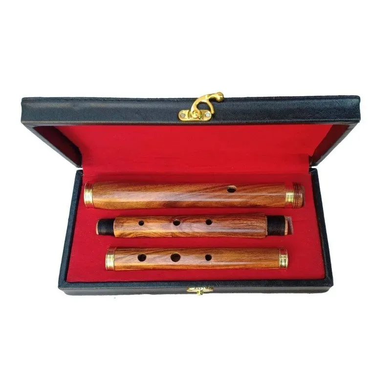 Flute, professional D flute 23 inches 3 sections, with wooden hard case
