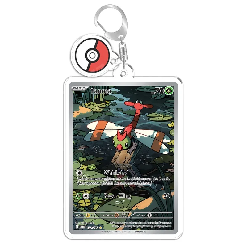 Keychain Bag Charms for Pokemon Roserade Shaymin Crustle Spidops Hydrapple Rapidash TyphlosionPTCG Anime Game Collection DIY Toy view 2