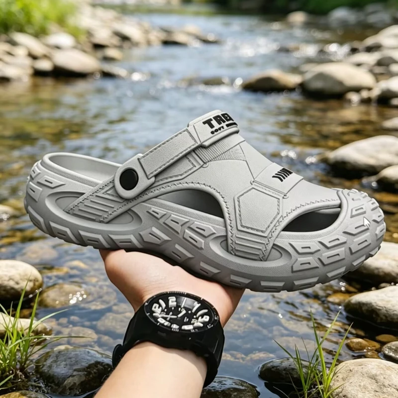EVA Sandals for Men in Summer,Thick Soft Soled for Outdoor Wear,Beach Shoes for Casual Sports,and Perforated Shoes Plus Size 47