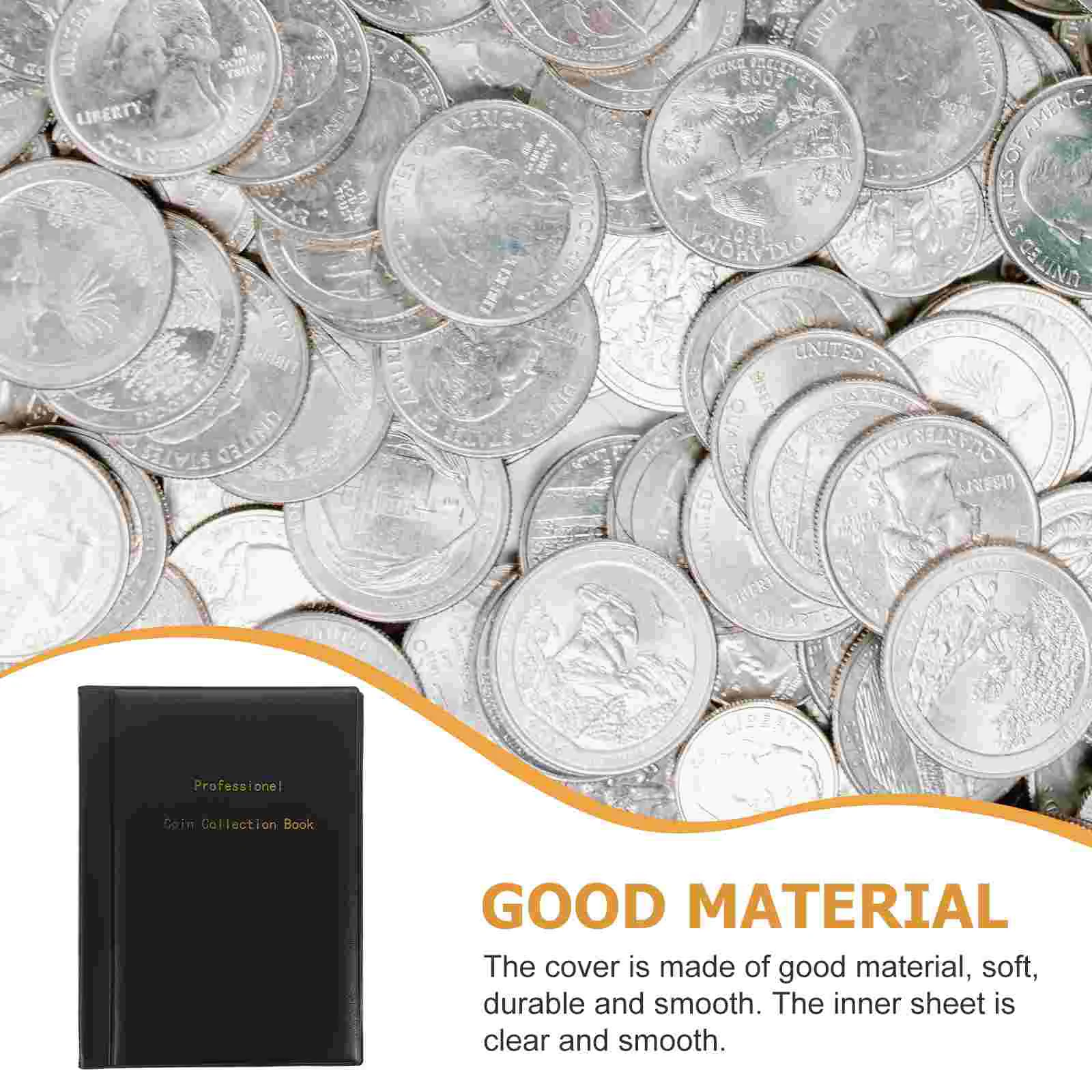 Libro de colección de monedas conmemorativo, suministros para álbum de fotos negro rosa, soporte de bolsillo versátil, almacenamiento de monedas de protección portátil