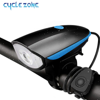 120 DB Bicycle Light With Horn Bike Bell Horn Waterproof 3 Modes Outdoor USB Rechargeable MTB  Cycling Bicycle Front Light