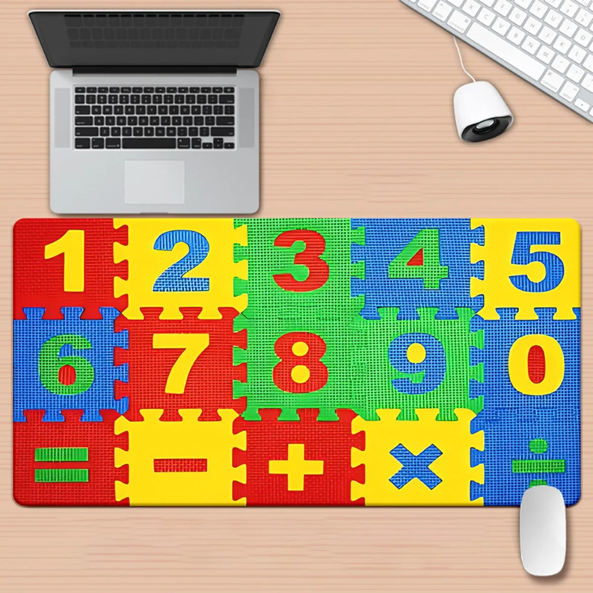 Math Style XXL Desk Mouse Pad Non Slip Rubber Base Color Coded Math Table Educational Learning Mat For Office Gaming