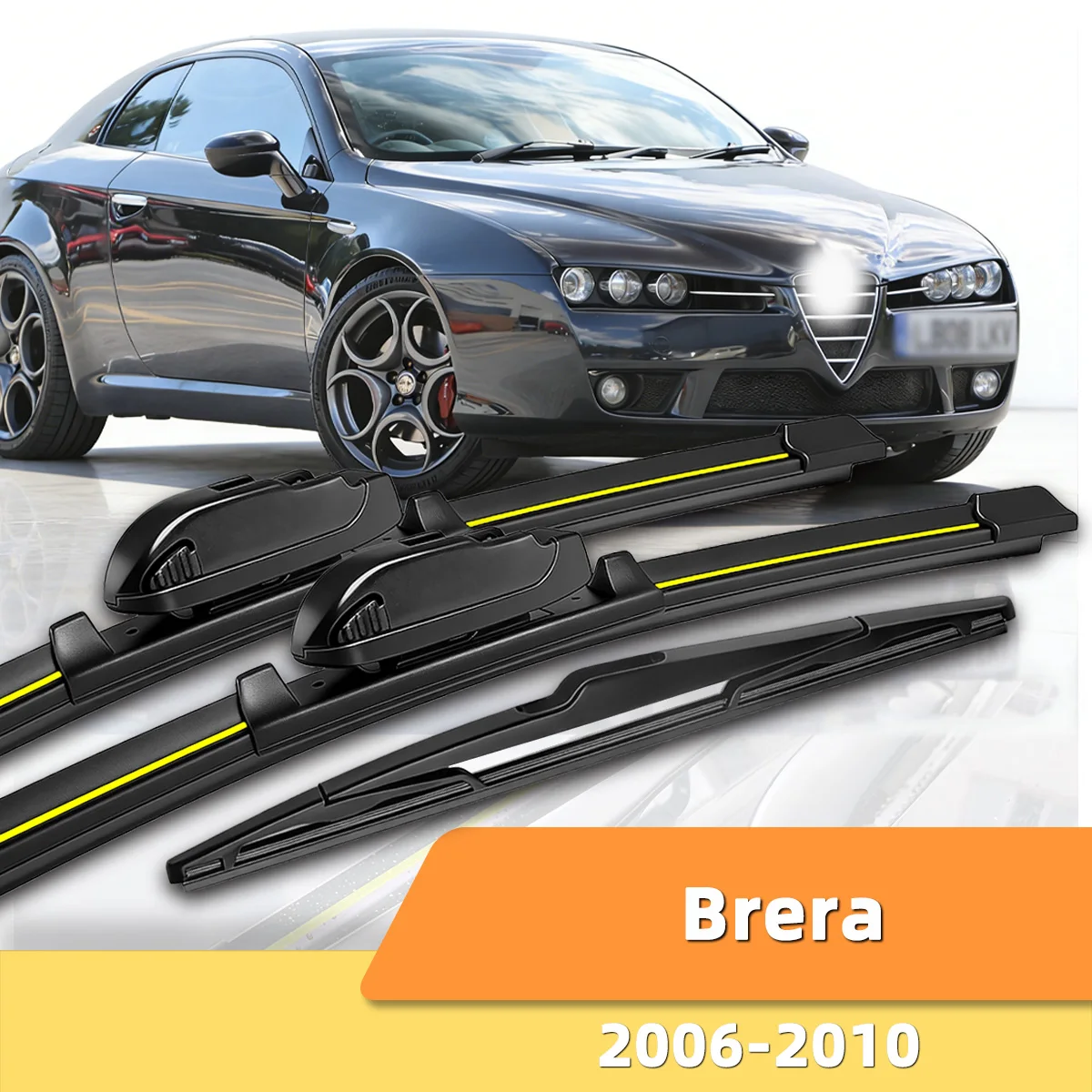 

Щетки стеклоочистителя для автомобиля, подходящие для Alfa Romeo Brera 2006-2010, малошумные передние и задние щетки стеклоочистителя, запасные части.