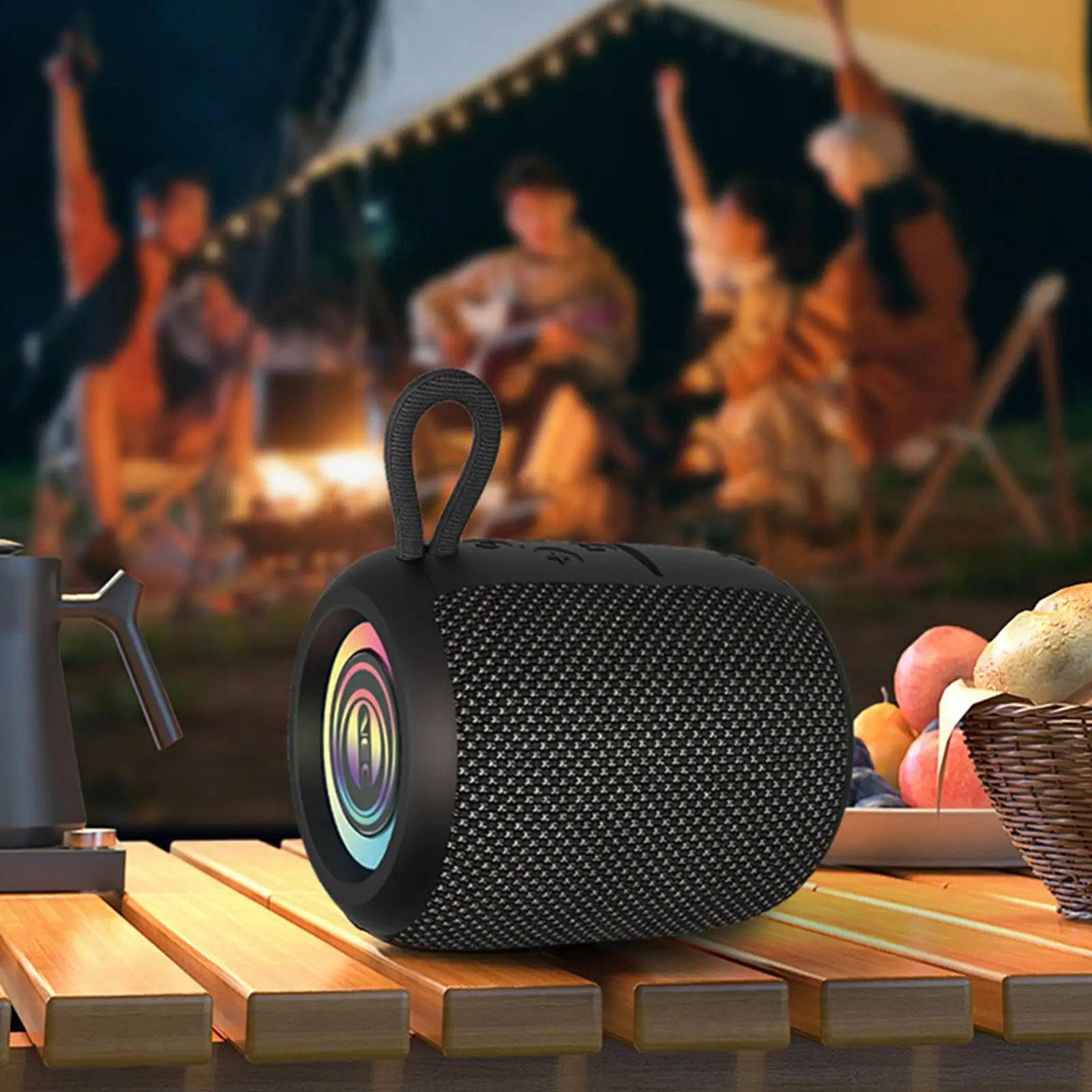 Portable Speaker Waterproof Stereo Sound Audio 5-Hour Playtime TF Card Support Outdoor Speaker With Light For Outdoor Shower