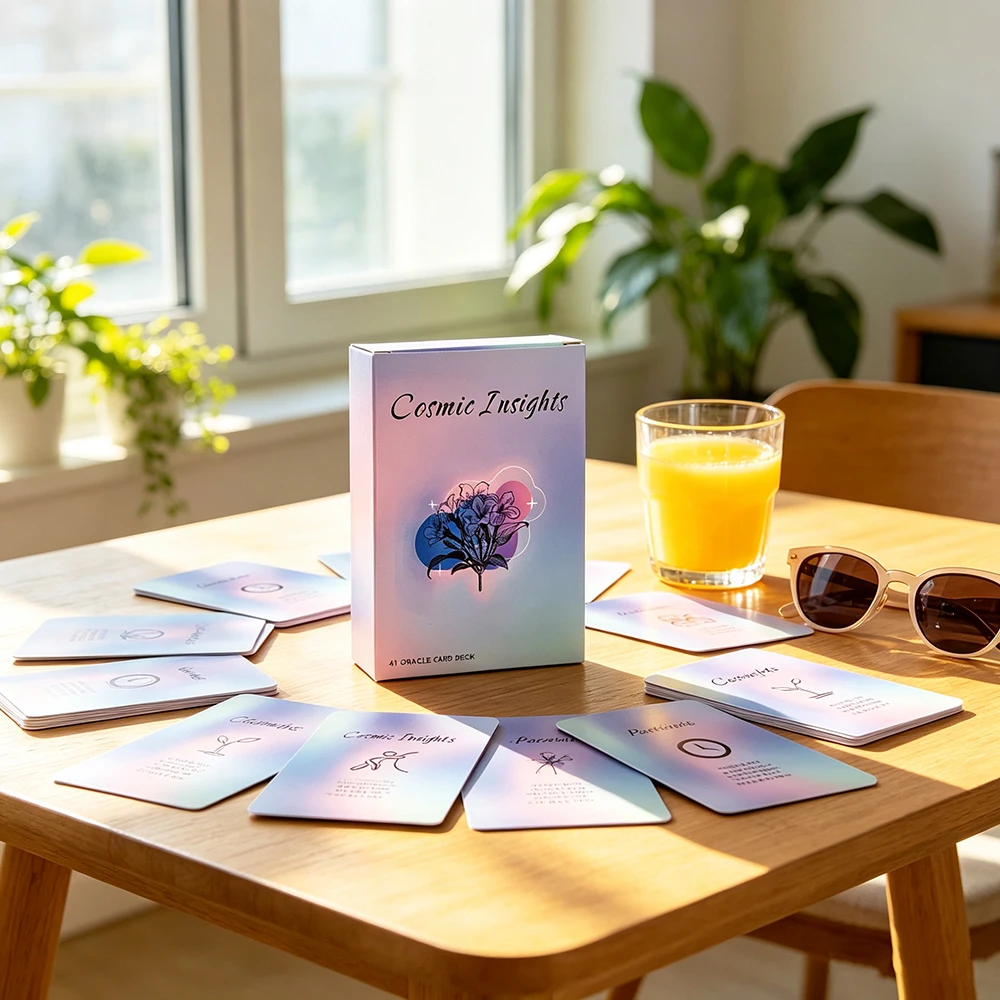 Cosmic Insights Oracle Cards 41 Card Dreamy Gradient Art English Version Divination Oracle Cards , Perfect for Daily Meditation