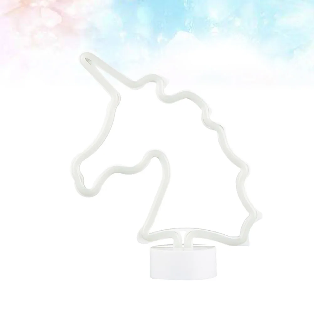 

LED Unicorn Shaped Separate Base Decorative lights Shape Neon Light Night Light Wall Decoration Lamp Not Included (Color